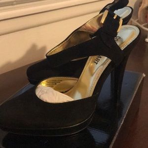 Colin Stuart black suede heels